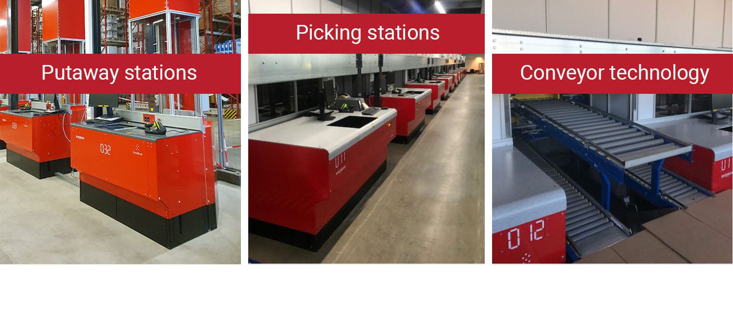 Tres estaciones de picking AutoStore