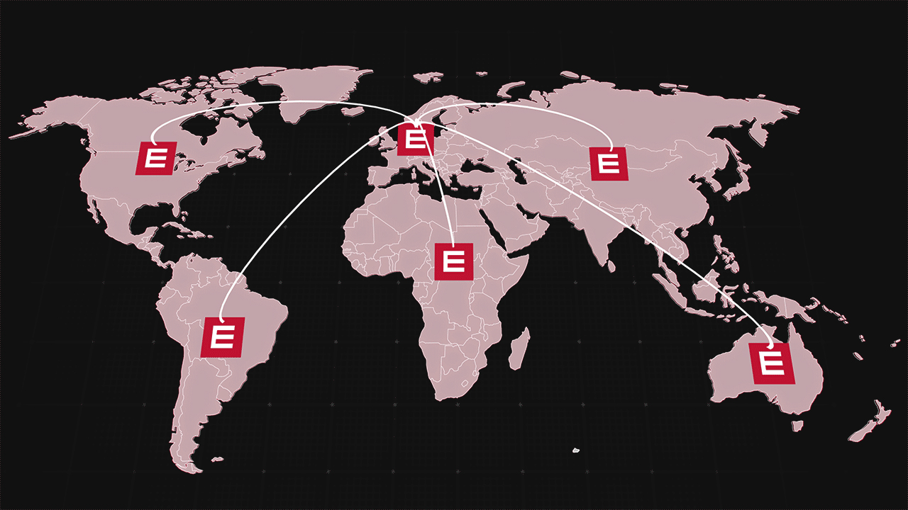 Mapa expansión mundial de AutoStore a todos los continentes
